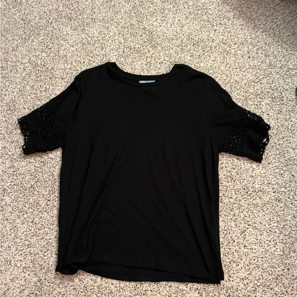 CeCe Elegant Black Top